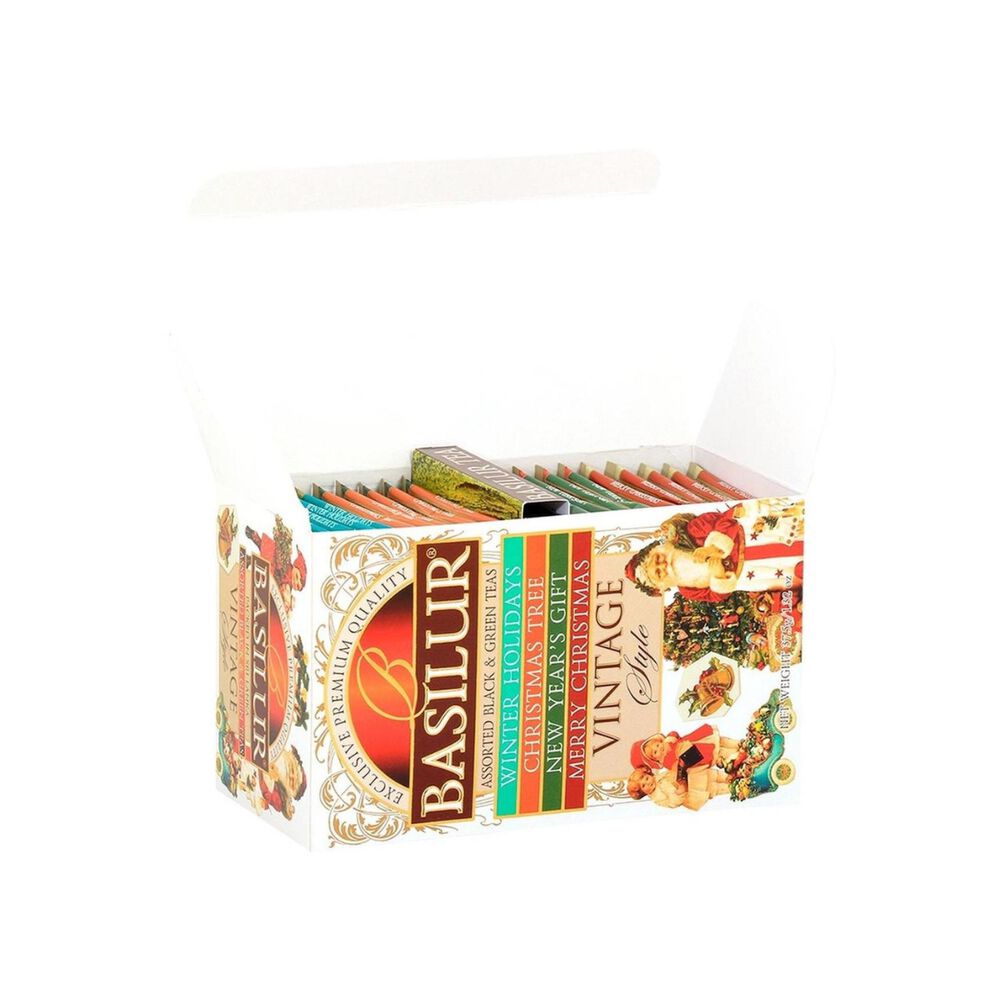Te Negro Verde Basilur Vintage Style Caja 25 Bolsas image number 2.0