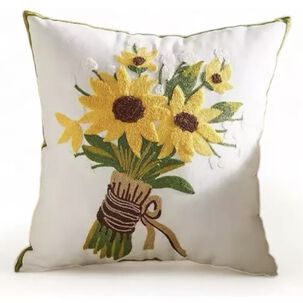 Funda Bordada Para Cojin 45x45cm Cierre Oculto Algodon