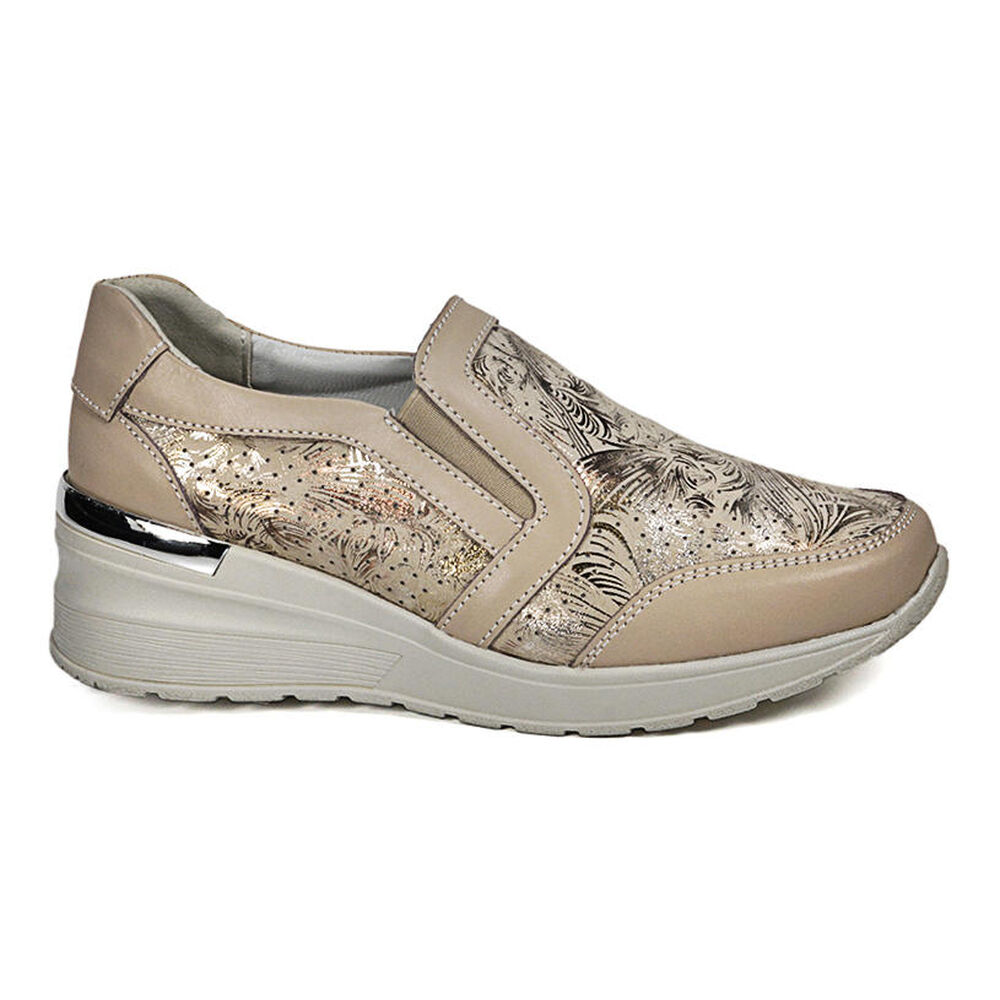 Zapatilla Cuero Ibbie Beige image number 0.0