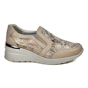 Zapatilla Cuero Ibbie Beige