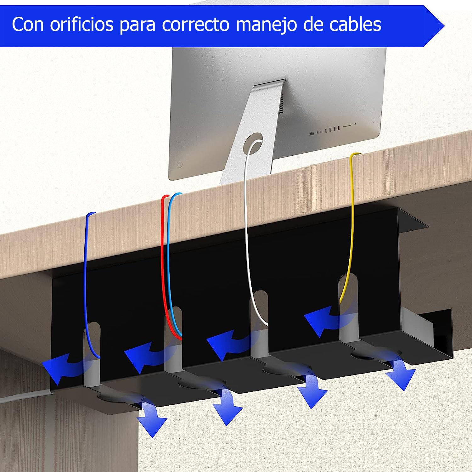 Bandeja Organizadora De Cables Bajo Escritorio - Pack De 2 image number 5.0