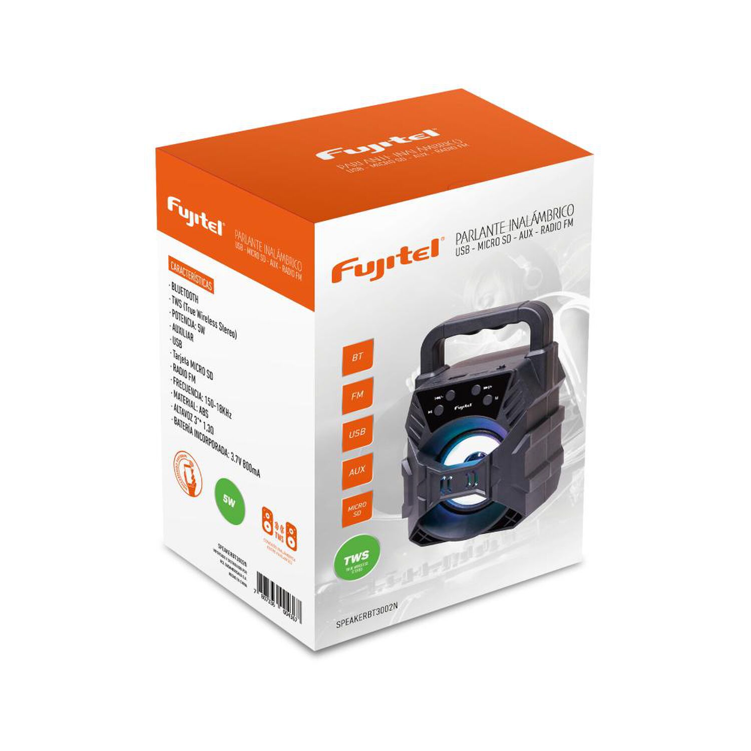 Parlante Bluetooth Fujitel I160speakerbt3002n image number 1.0