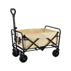 Carrito Plegable Organizador Camping Verano Carga Peque&ntilde;a Beige