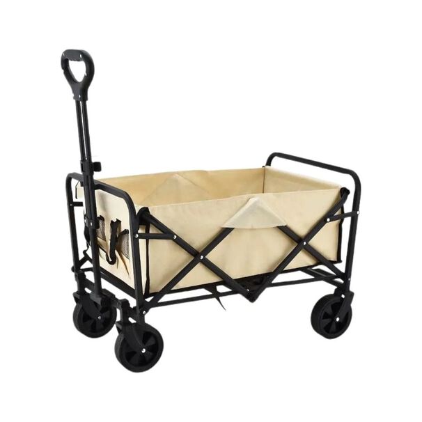 Carrito Plegable Organizador Camping Verano Carga Peque&ntilde;a Beige