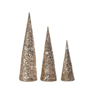 Adorno De Navidad Casaideal Set Arboles Champagne