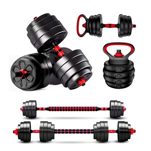 Set Mancuernas 30 Kg 3 En 1 Barra Ajustables
