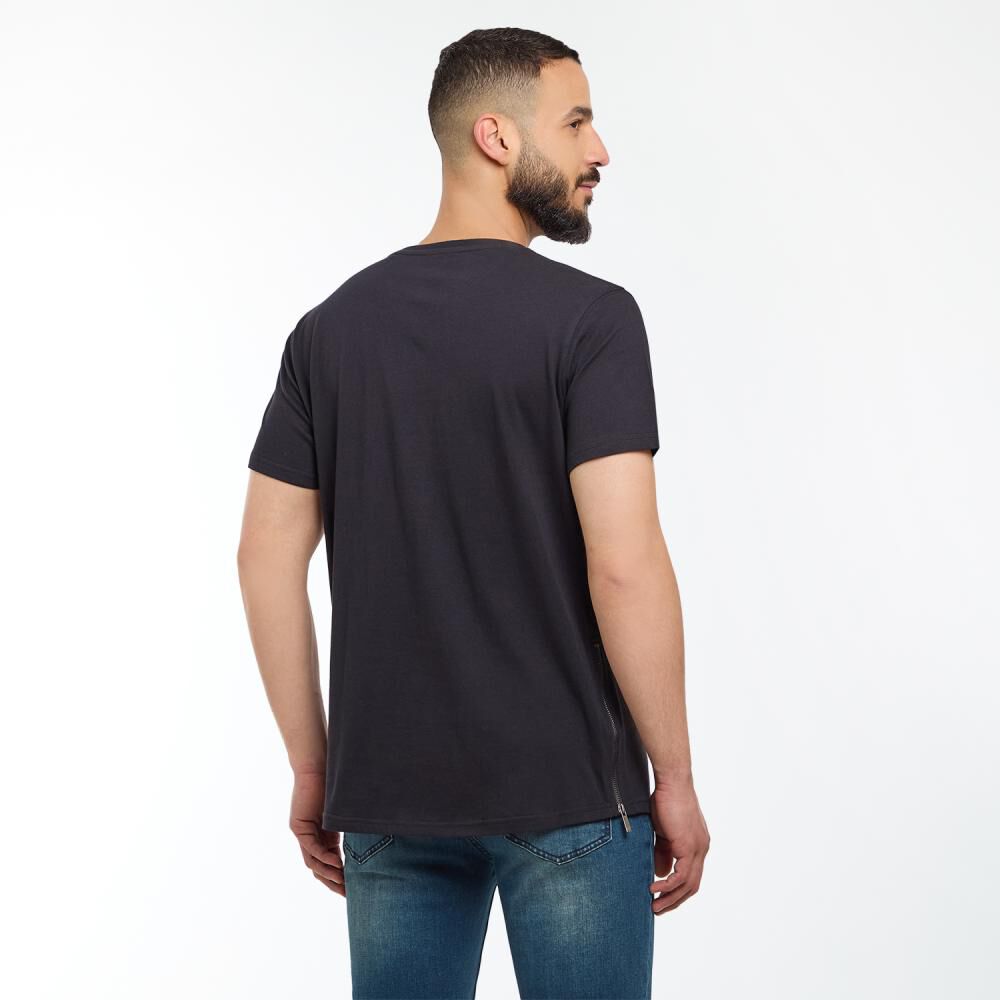 Polera Slim Fit Manga Corta Hombre Az Black image number 3.0