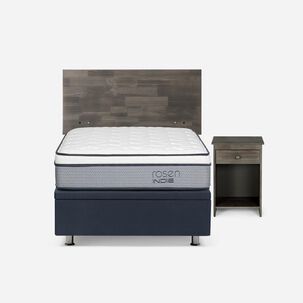 Cama Baúl Rosen Indie / 1.5 Plazas / Base Normal + Set De Maderas Tabor Grafito