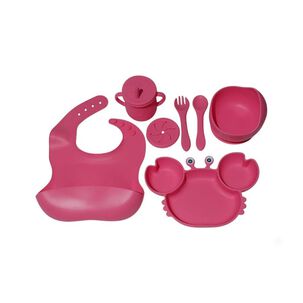 Set Alimentacion Bebe Silicona Plato Cangrejo