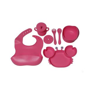 Set Alimentacion Bebe Silicona Plato Cangrejo
