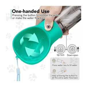 Botella Dispensador 3 En 1 Agua Comida Para Mascotas