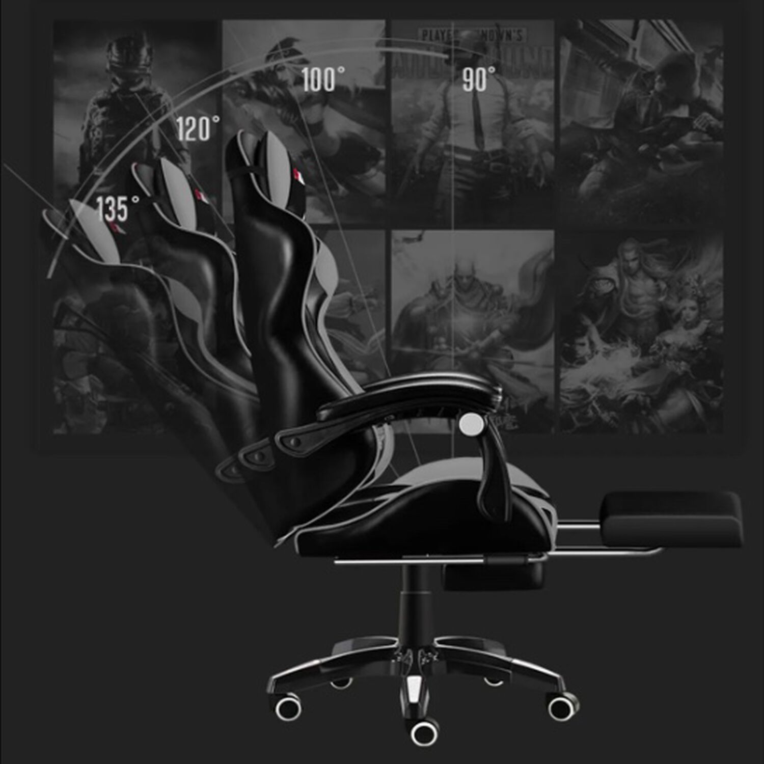 Silla Gamer Ergon&oacute;mica Gris image number 3.0