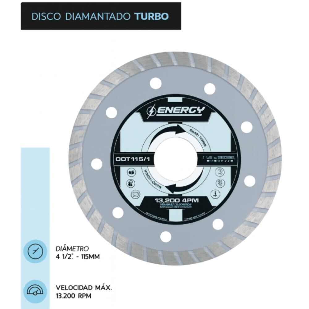 Disco Diamantado Turbo 4 1/2 X 7/8" Granito-marmol image number 1.0