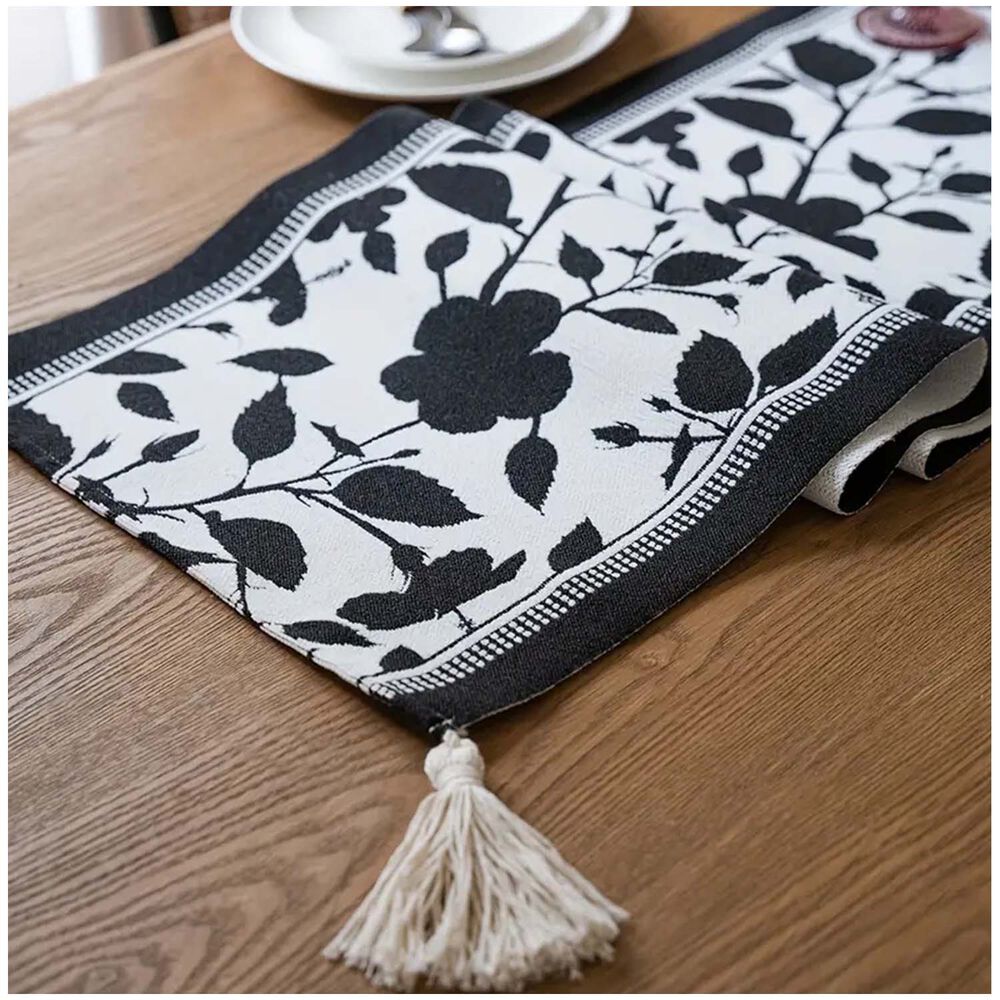 Camino De Mesa De Lino Tejido Con Dise&ntilde;o 35*180cm Mod03 image number 2.0