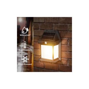 Lampara Aplique Solar Led Farol Pared Para Exterior Negro 2w