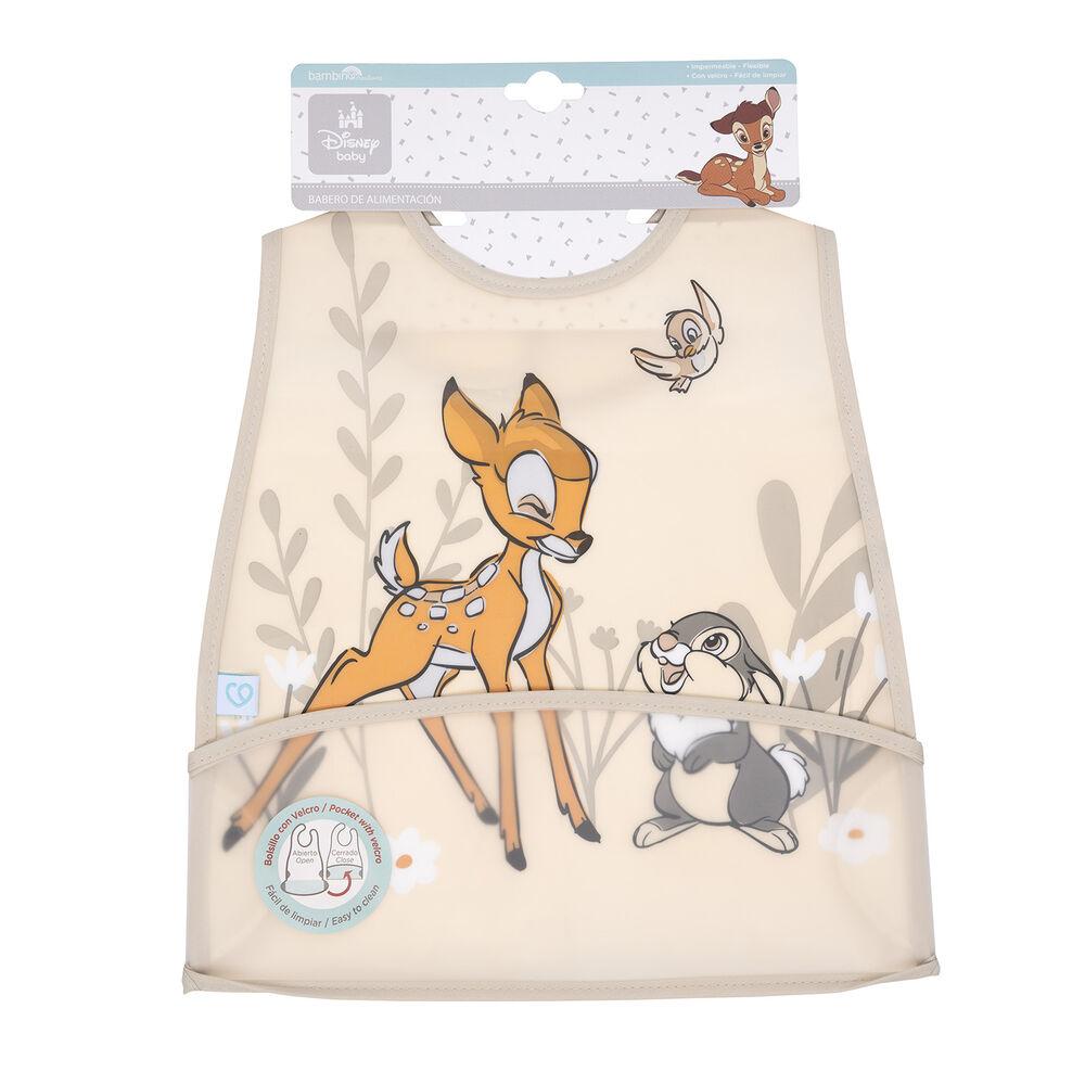 Babero De Alimentacion Beige Bambi Unisex Liso image number 0.0
