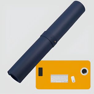 Alfombrilla Mousepad De Cuero Azul