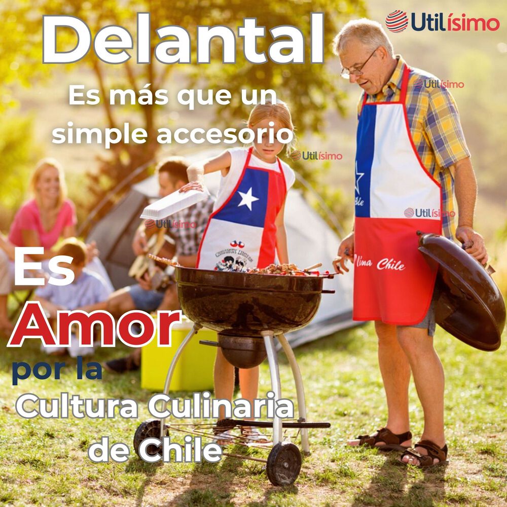 Delantal Cocina Fiestas Patrias Bandera Chilena 60x90cm Surtidos image number 3.0