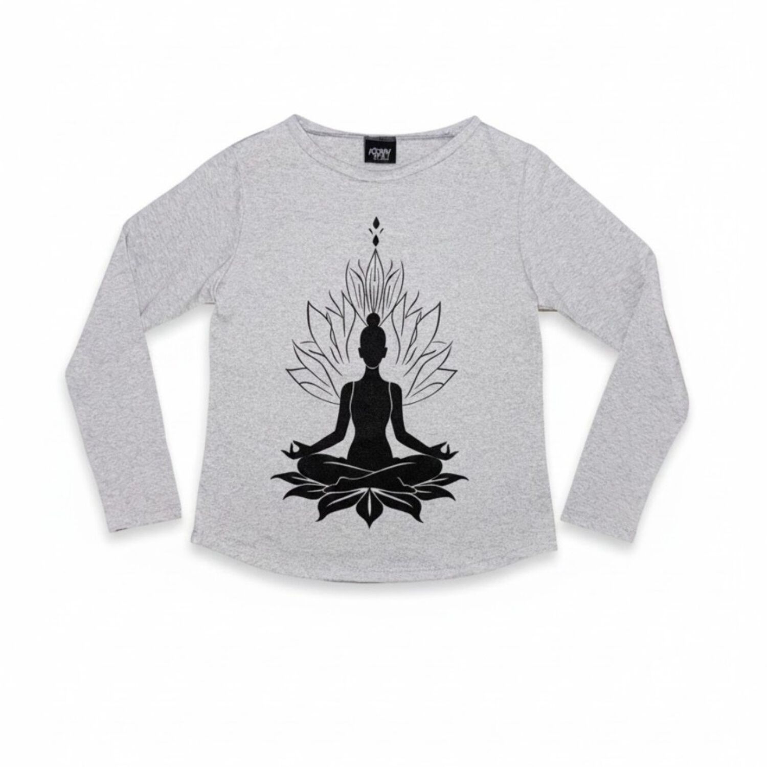 Pijama Mujer Algod&oacute;n Yoga Gris image number 4.0