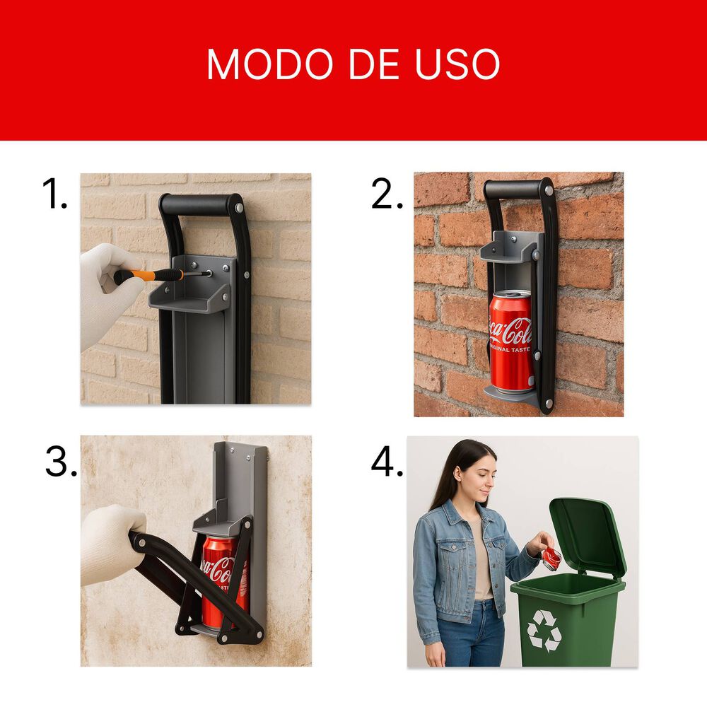 Aplasta Latas Con Agarre Suave | Compacto, Resistente Y Seguro image number 3.0