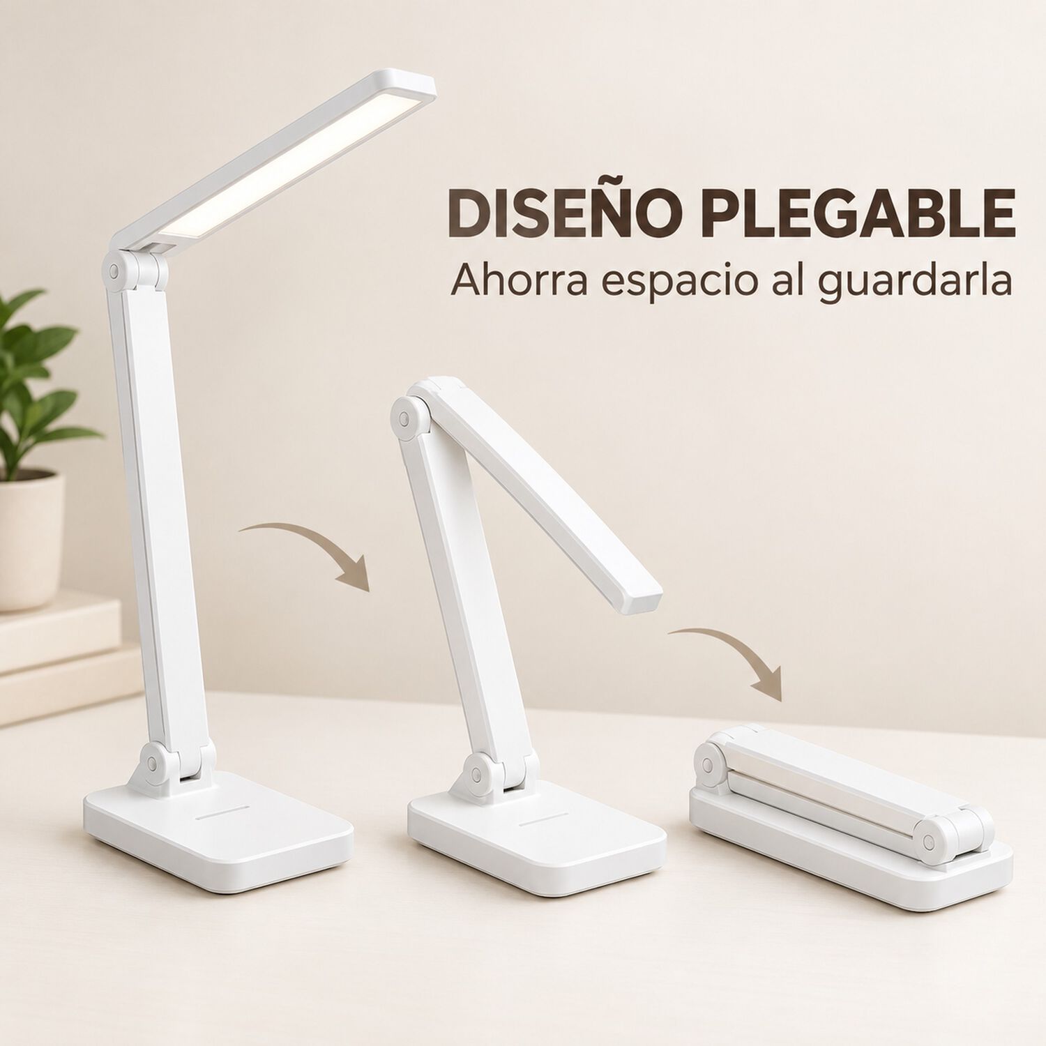 L&aacute;mpara Led De Escritorio Plegable Recargable Usb image number 9.0