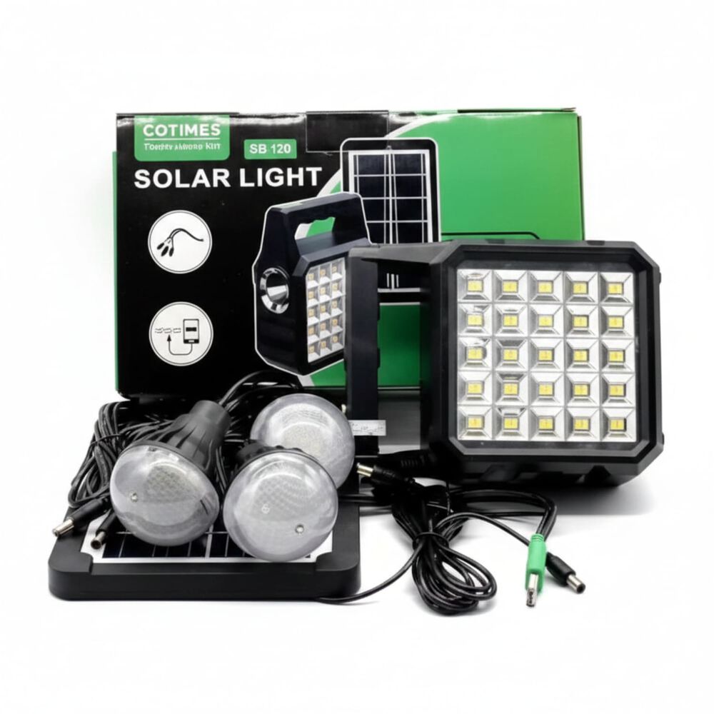 Kit Panel Solar Con 3 Bombillos Mas Cables De Carga image number 2.0