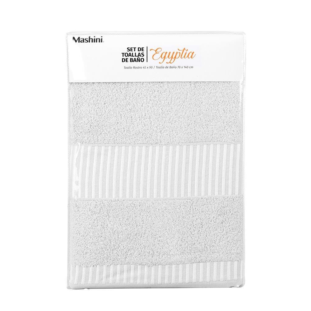 Set 2 Piezas Egyptia 460 Grs 45x90/70x140 Gris image number 2.0