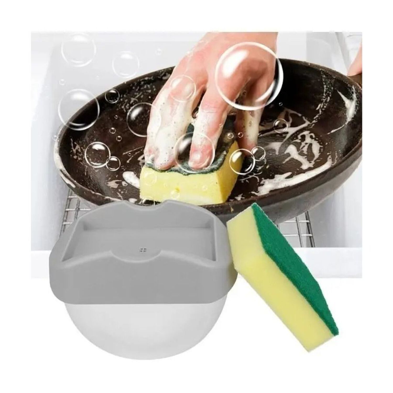 Dispensador De Lavaloza Con Porta Esponja Organizador Cocina image number 2.0