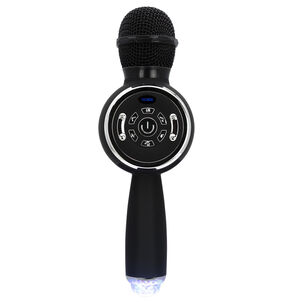 Micrófono Parlante Karaoke Bt Tws Con Luces Recargable Black