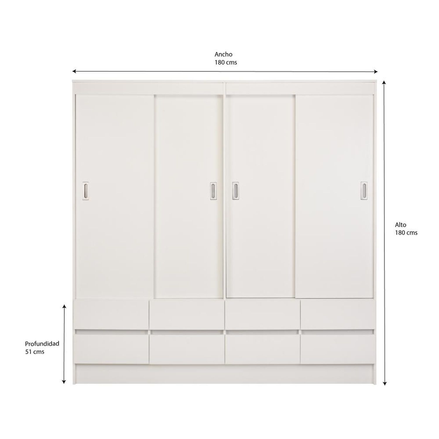 Cl&oacute;set Cic Maule / 4 Puertas / 8 Cajones image number 1.0