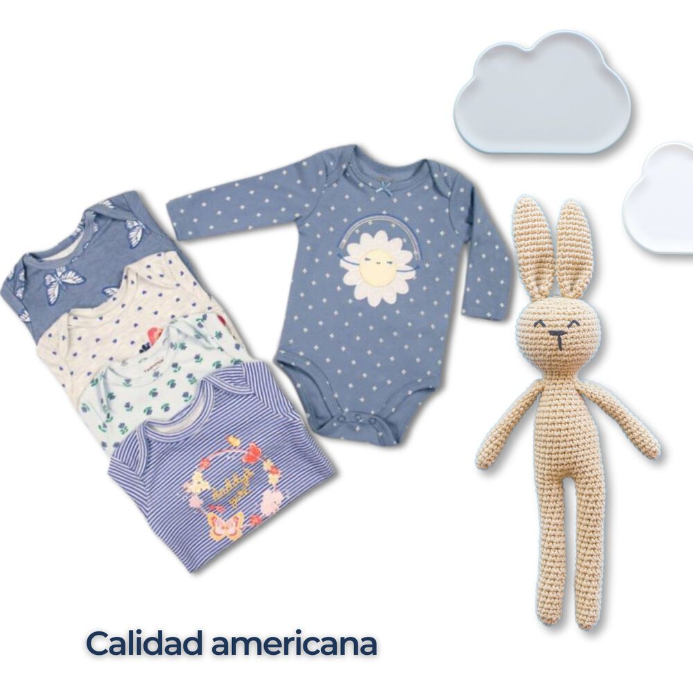 Pack 5 Bodys Ni&ntilde;a Manga Larga Tedmimak 100% Algod&oacute;n Butterfly Garden image number 5.0