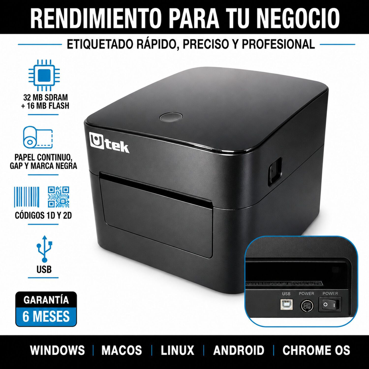 Impresora T&eacute;rmica De Etiquetas Autoadhesivas 108mm Multiusos image number 5.0