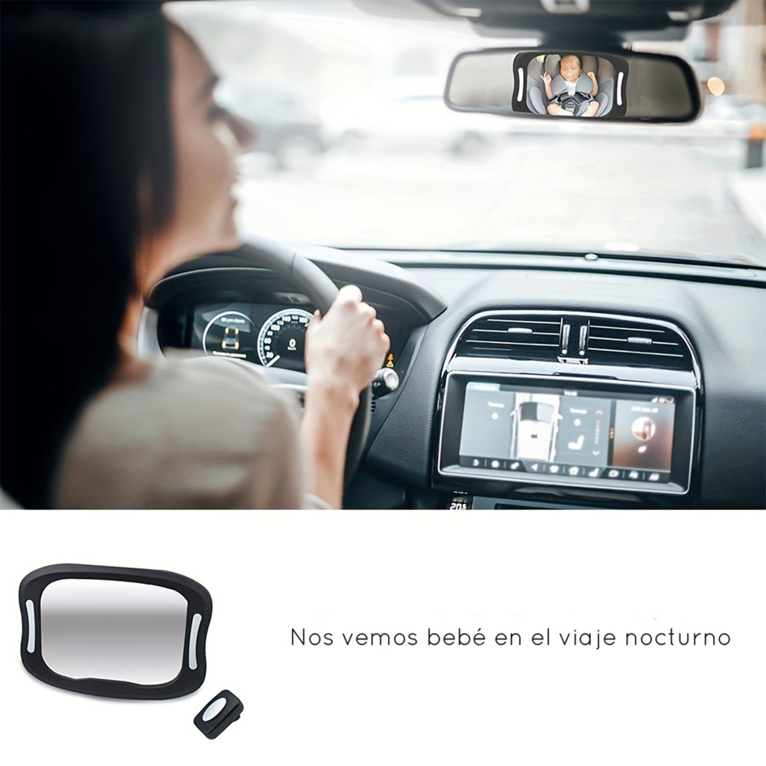 Espejo Luces Led Auto Ajustable Bebe Testeado En Accidentes image number 2.0