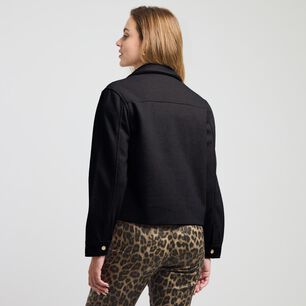 Chaqueta Corta Con Bolsillos Cuello Camisero Mujer Kimera