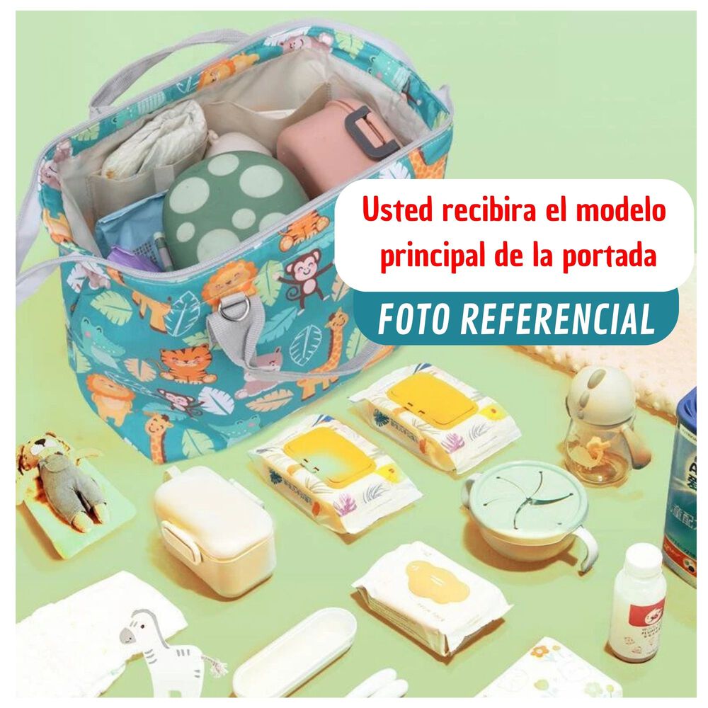 Bolso Maternal Panales Oxford 31cm Panalera Portatil Multifuncional Estampada Pink Sheep image number 2.0