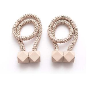 Pack De 02 Sujetadores - Abrazaderas Magneticas Para Cortinas Beige