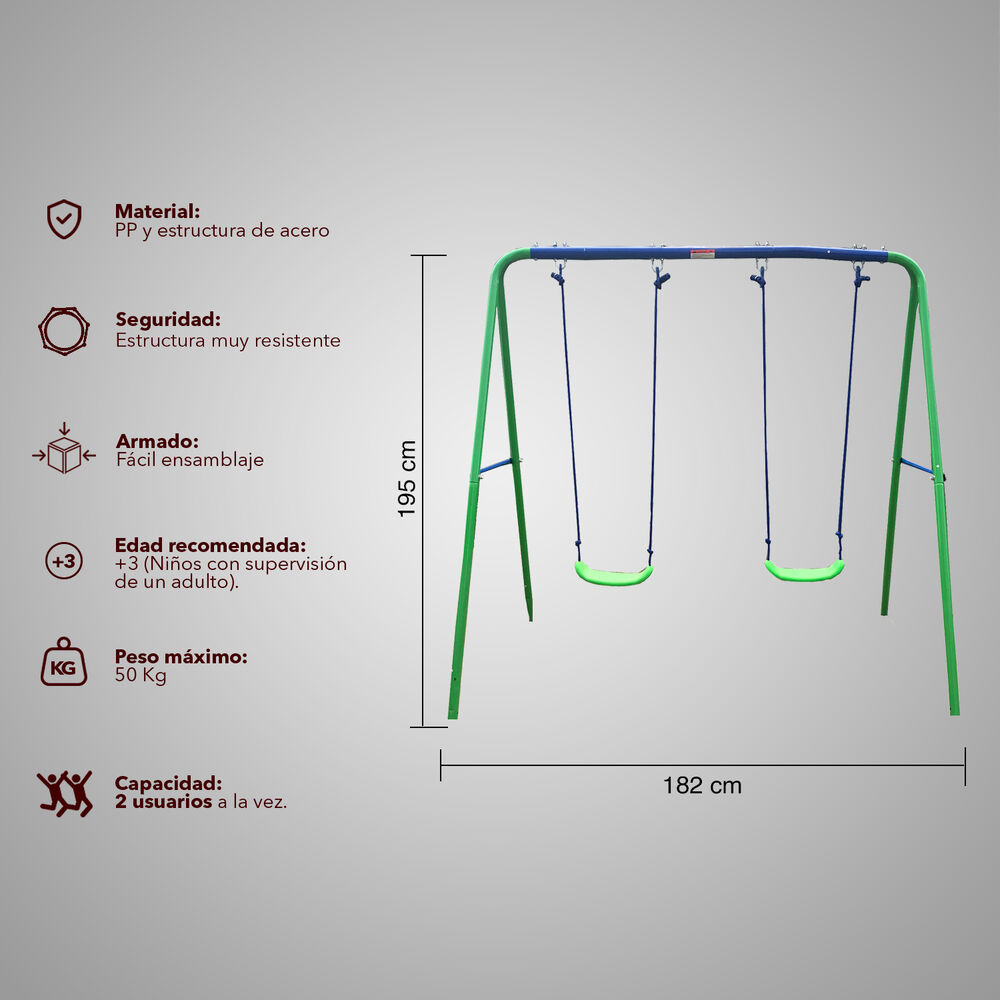 Columpio Doble Verde image number 2.0
