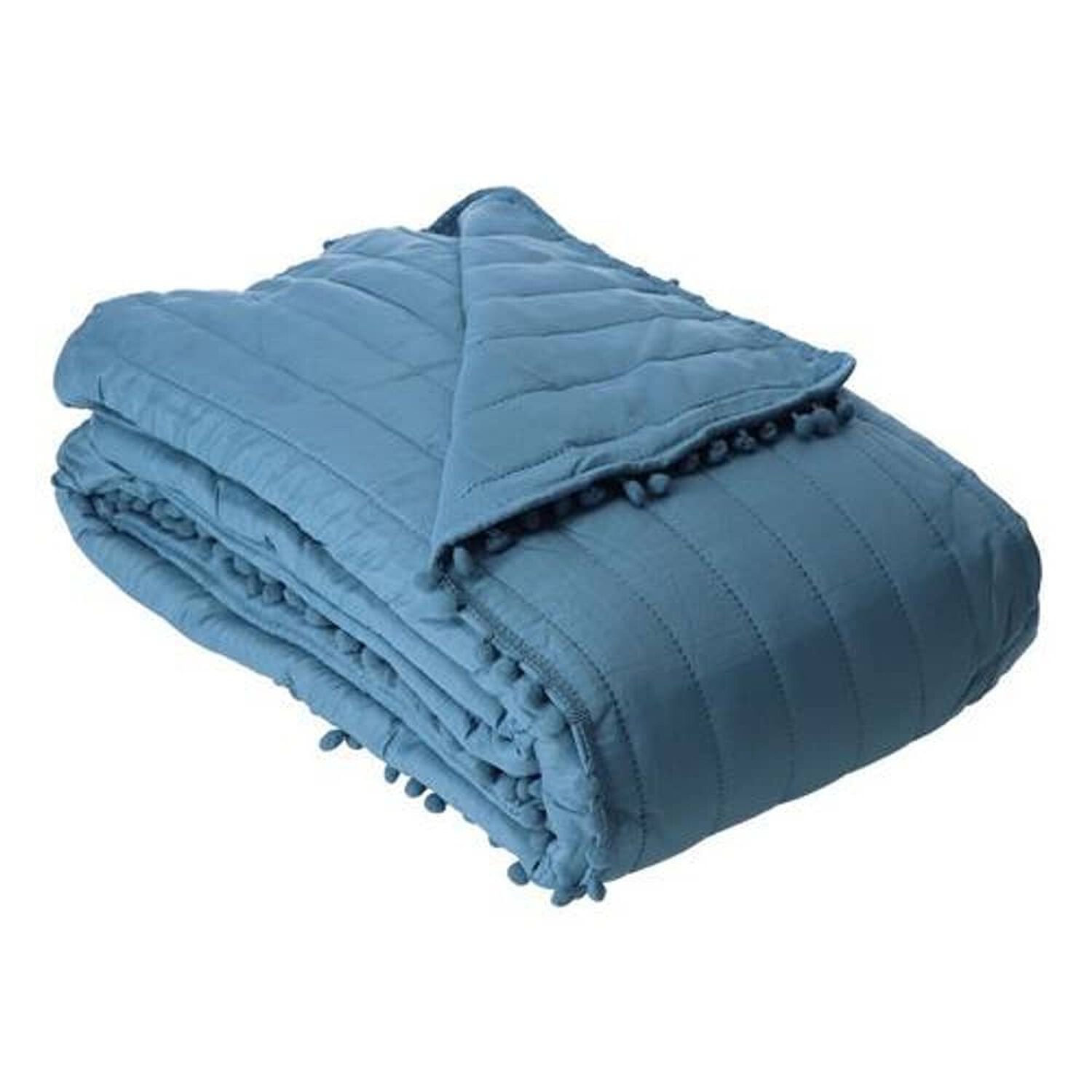 Quilt Andes Pom Pom Azul 1.5 Plazas image number 3.0