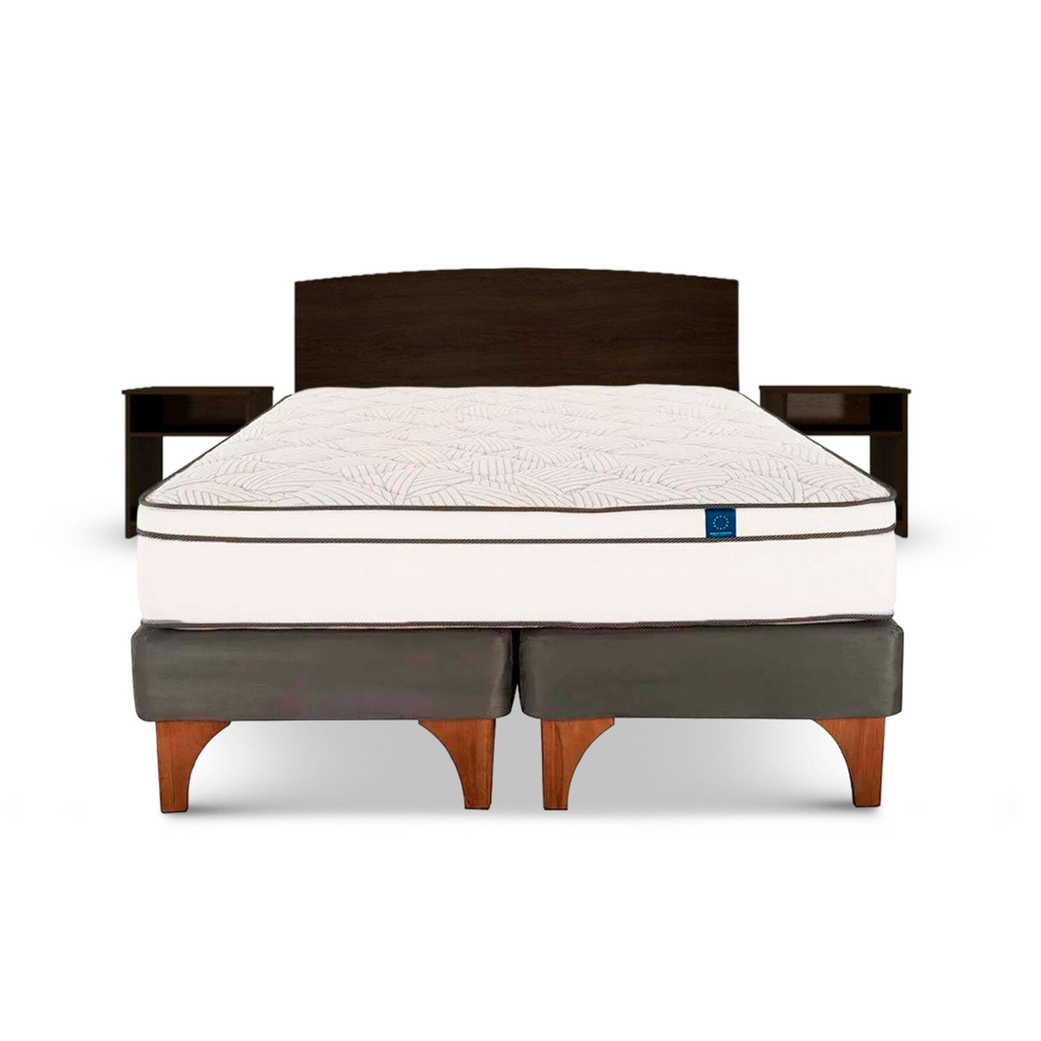 Cama Europea Flex Valencia / 2 Plazas / Base Dividida + Set De Maderas Dakar image number 0.0