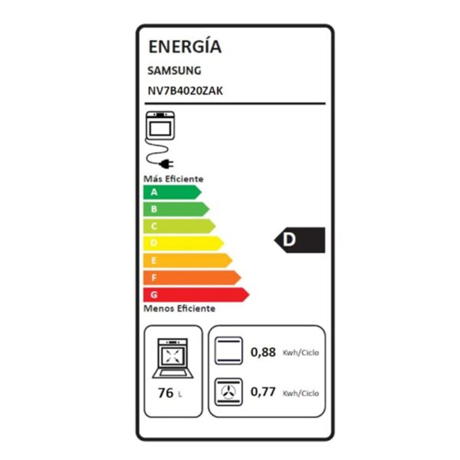 Horno El&eacute;ctrico Samsung Nv7b4020zak/zs Con Conexi&oacute;n Wifi Grill image number 2.0