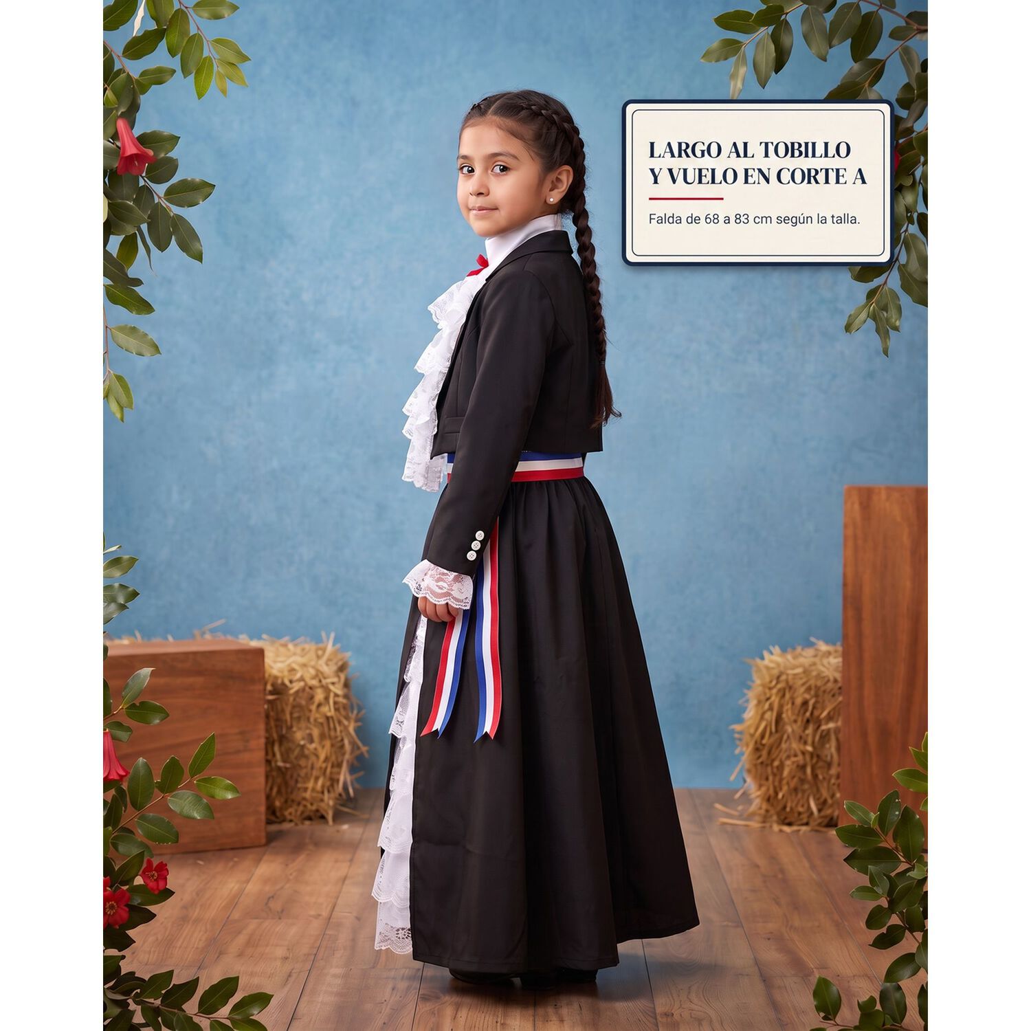 Traje Huasa Tradicional Para Ni&ntilde;as, Adultas image number 19.0