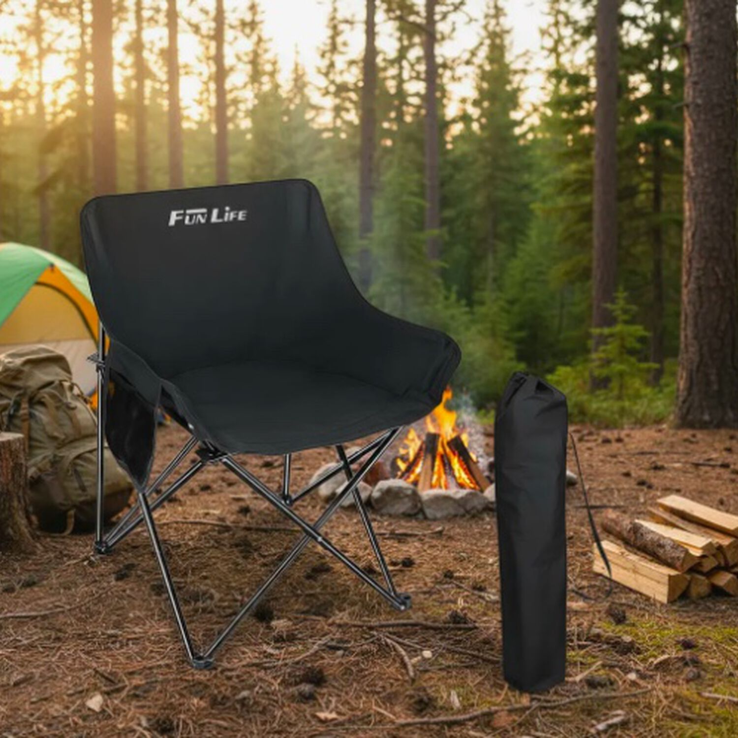 Silla Plegable Camping Negro image number 0.0