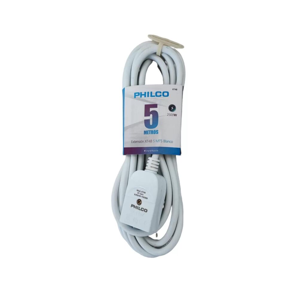 Extension Alargador 5 Mts 250v 10a Blanco image number 0.0