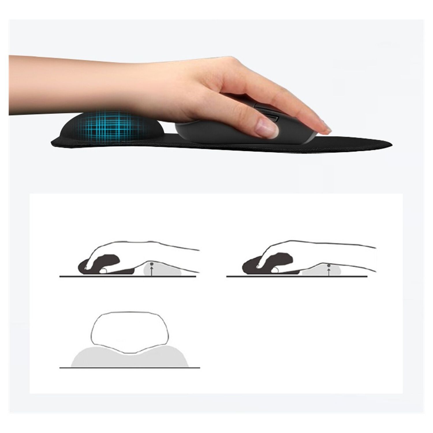Mouse Pad Ergon&oacute;mico Con Apoya Mu&ntilde;ecas Gel Con Memory Foam image number 6.0