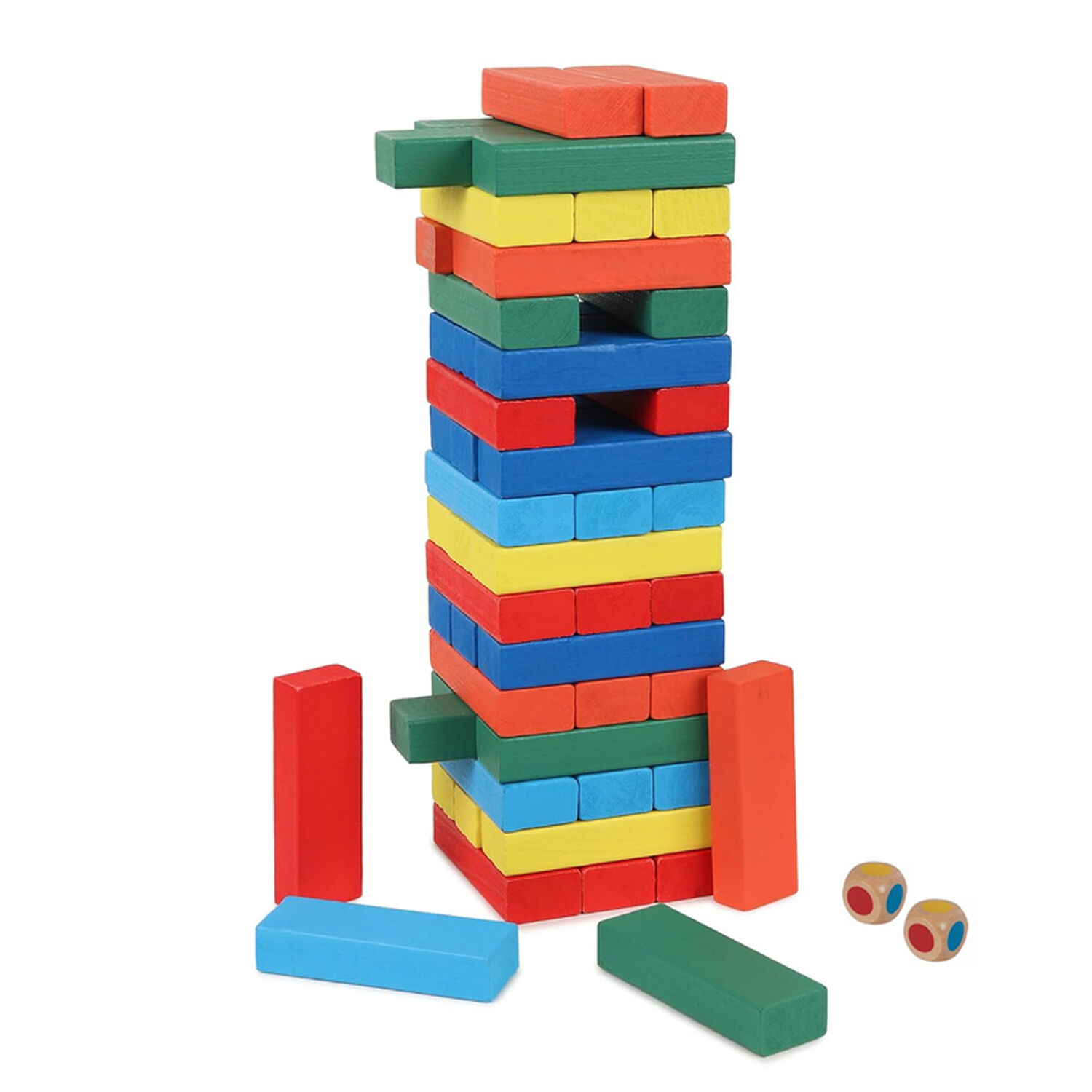 Juego Yenga Colores Bloques Educativo Para Ni&ntilde;os 54 Piezas image number 0.0