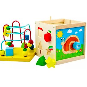 Cubo Did&aacute;ctico Juguete De Madera