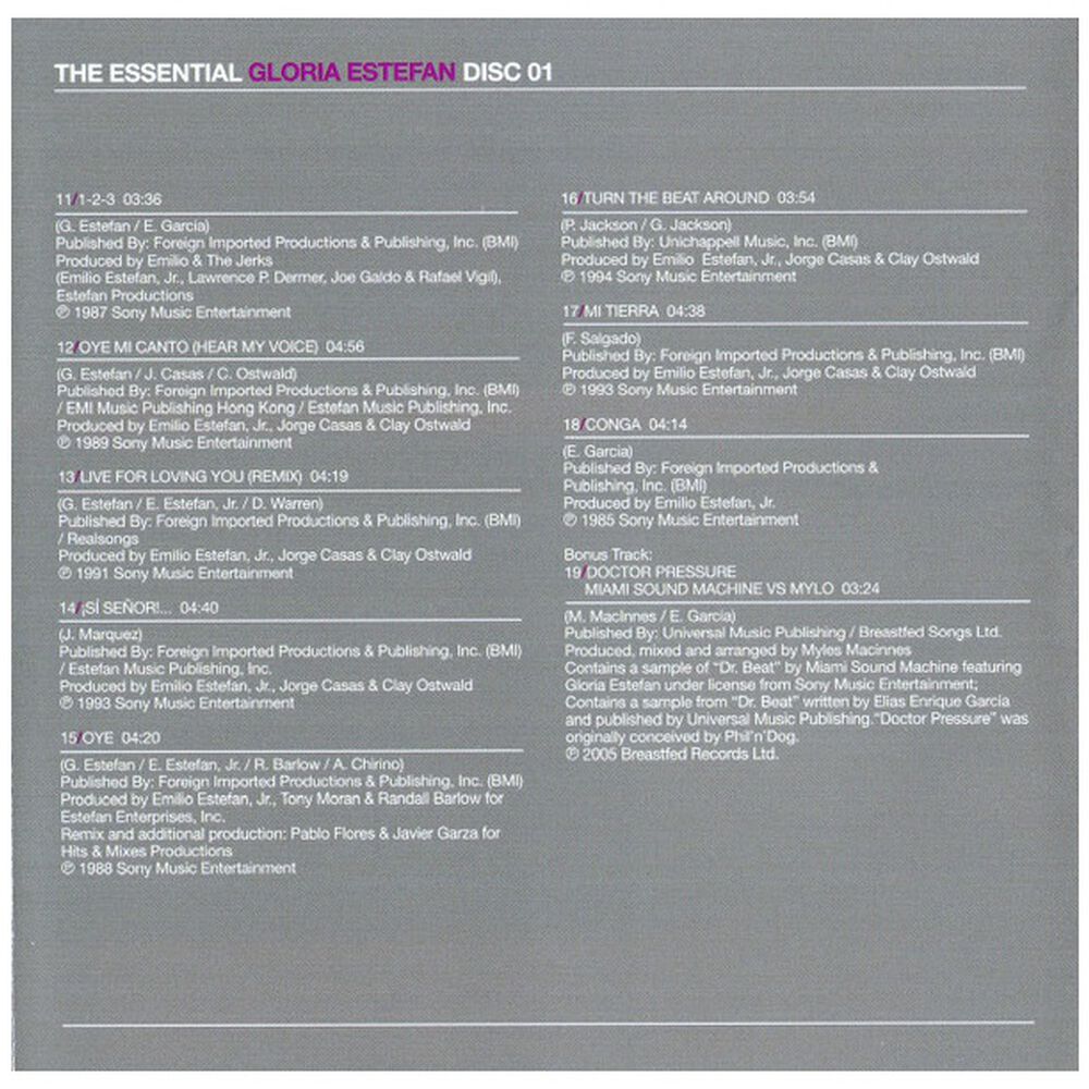 Gloria Estefan - Essential Gloria Estefan (2cd) | Cd image number 6.0