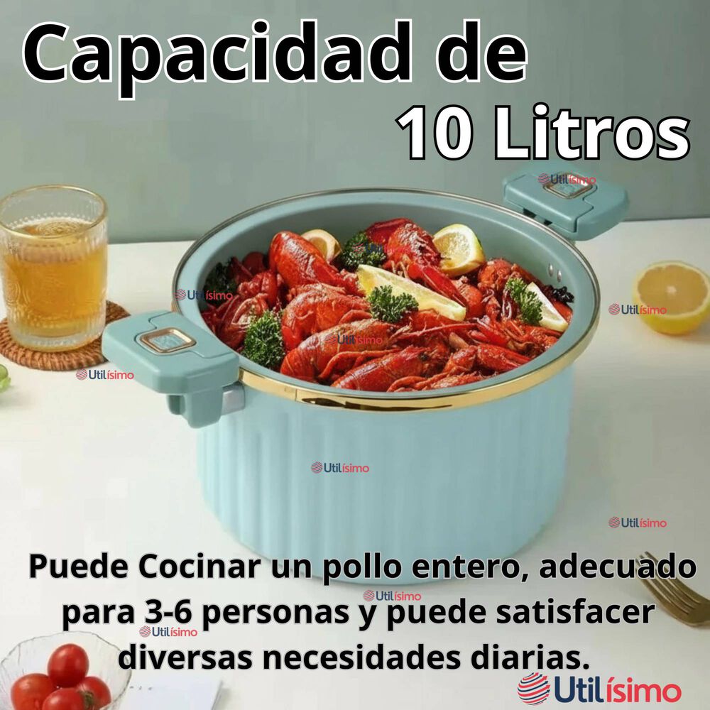 Olla De Micro Presión Esmalte Antiadherente Capacidad 12 Litros Color Azul image number 8.0