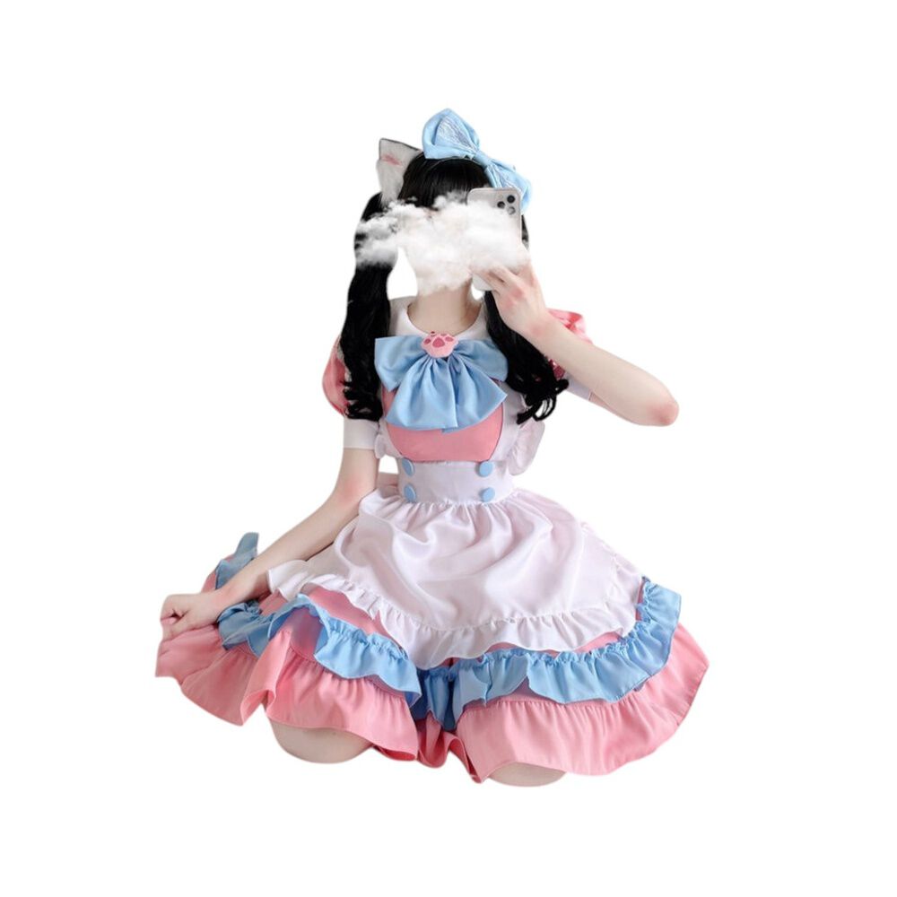 Disfraz Maid Rosado Cosplay Kawaii image number 0.0