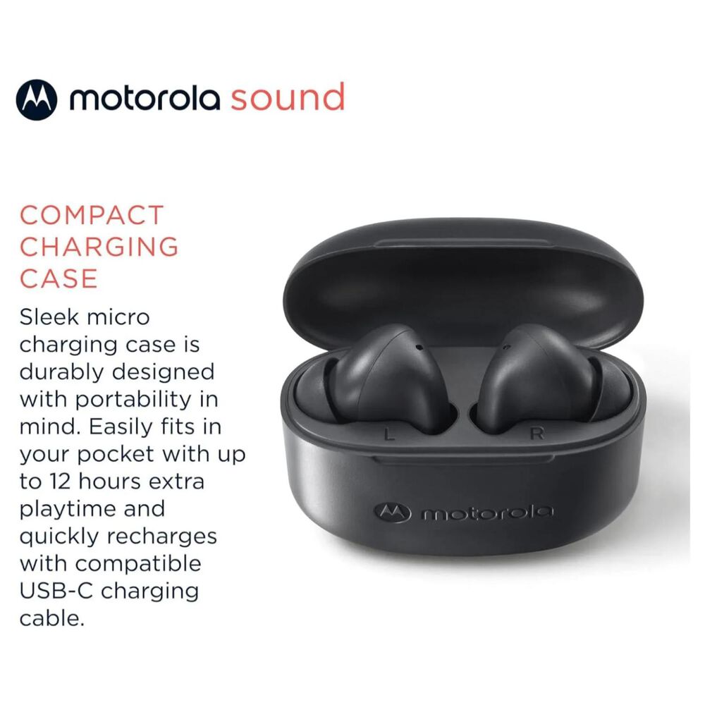 Audifonos Bluetooth Tw Ipx4 Recargables Moto Buds 065 Negro image number 2.0